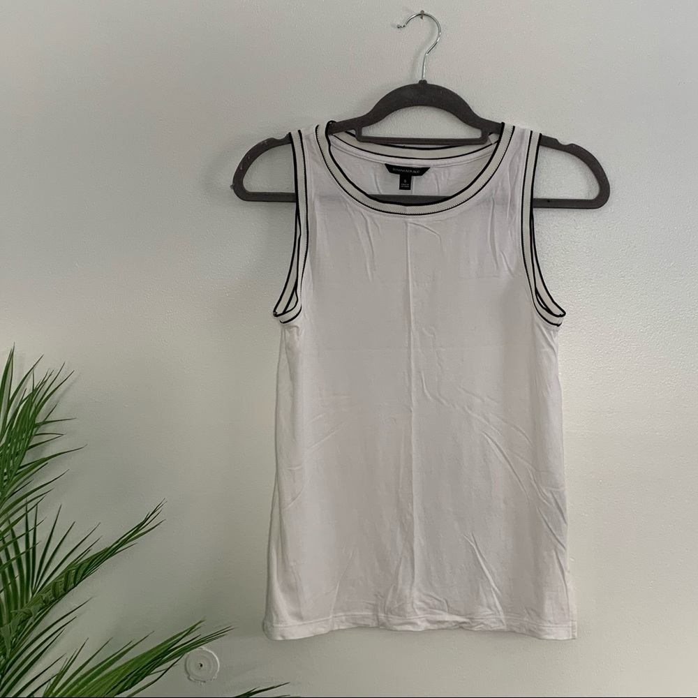 High Neck White Banana Republic Tank Top